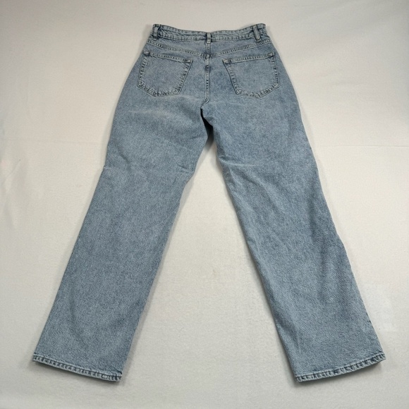 H+M Divided Jeans Womens Sz 10 Light Blue Mom Fit Button Fly Straight High Rise - Picture 4 of 12